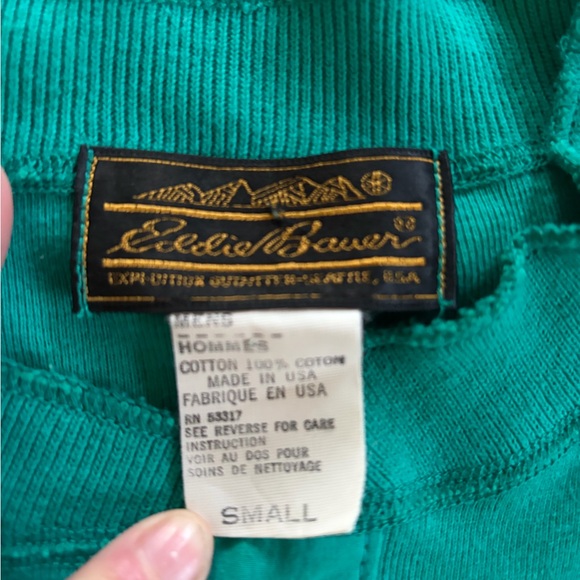 Vintage Eddie Bauer Henley teal 80’s 90’s vintage USA made 100% cotton - Picture 3 of 7